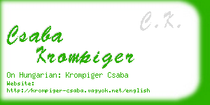 csaba krompiger business card